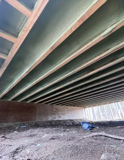 Crawlspace Spray Foam Insolation Job. Great for weather proofing and insolation.